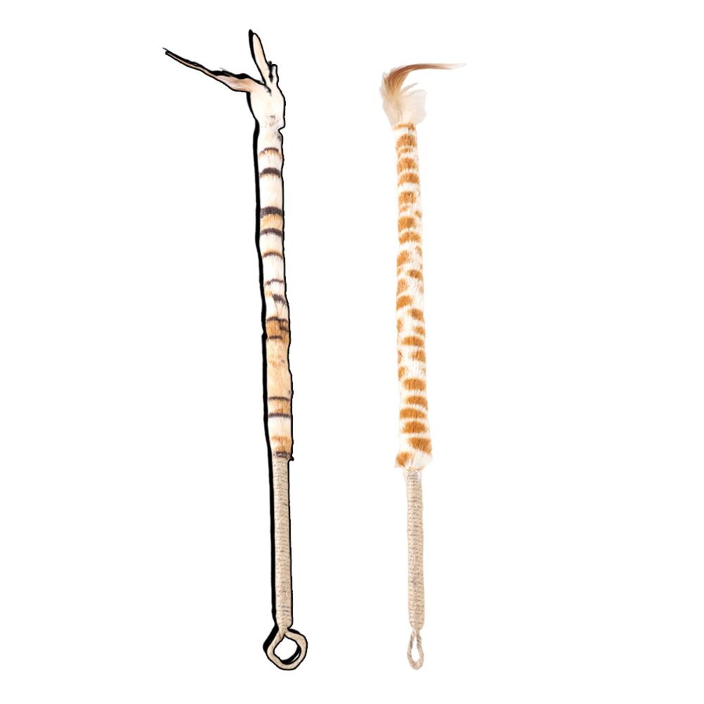 251228214655-FLUPP 雞毛毯子逗貓棒 羽毛逗貓棒 雞毛撢子 逗貓玩具 麻繩木杆 帶鈴鐺 逗貓棒毛掌櫃寵物店