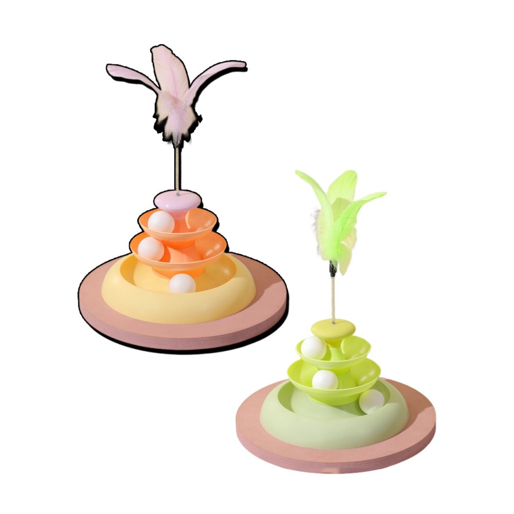 25173762950-羽毛逗貓棒 貓轉盤 逗貓玩具 自嗨解悶逗貓棒 逗貓轉盤 寵物玩具 搖擺貓咪玩具毛掌櫃寵物店