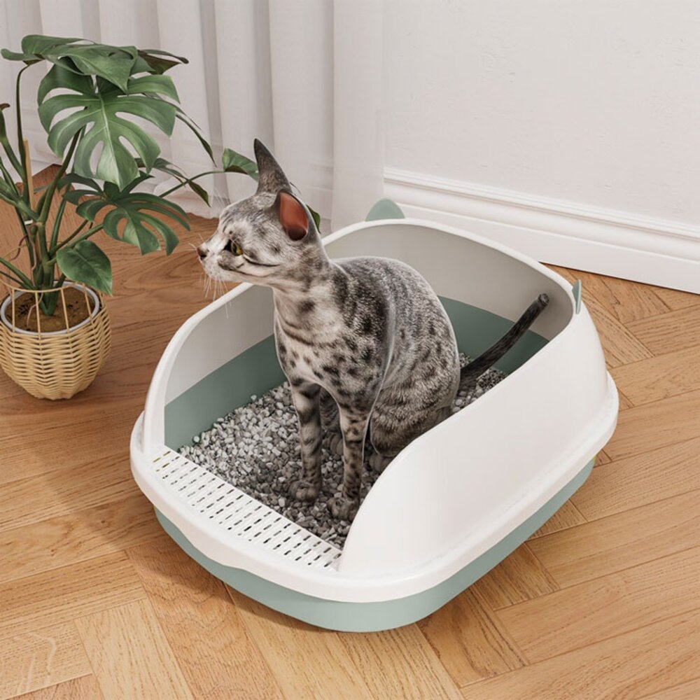 貓耳朵 半封閉式貓砂盆 封 貓砂毛掌櫃寵物店-圖片-2