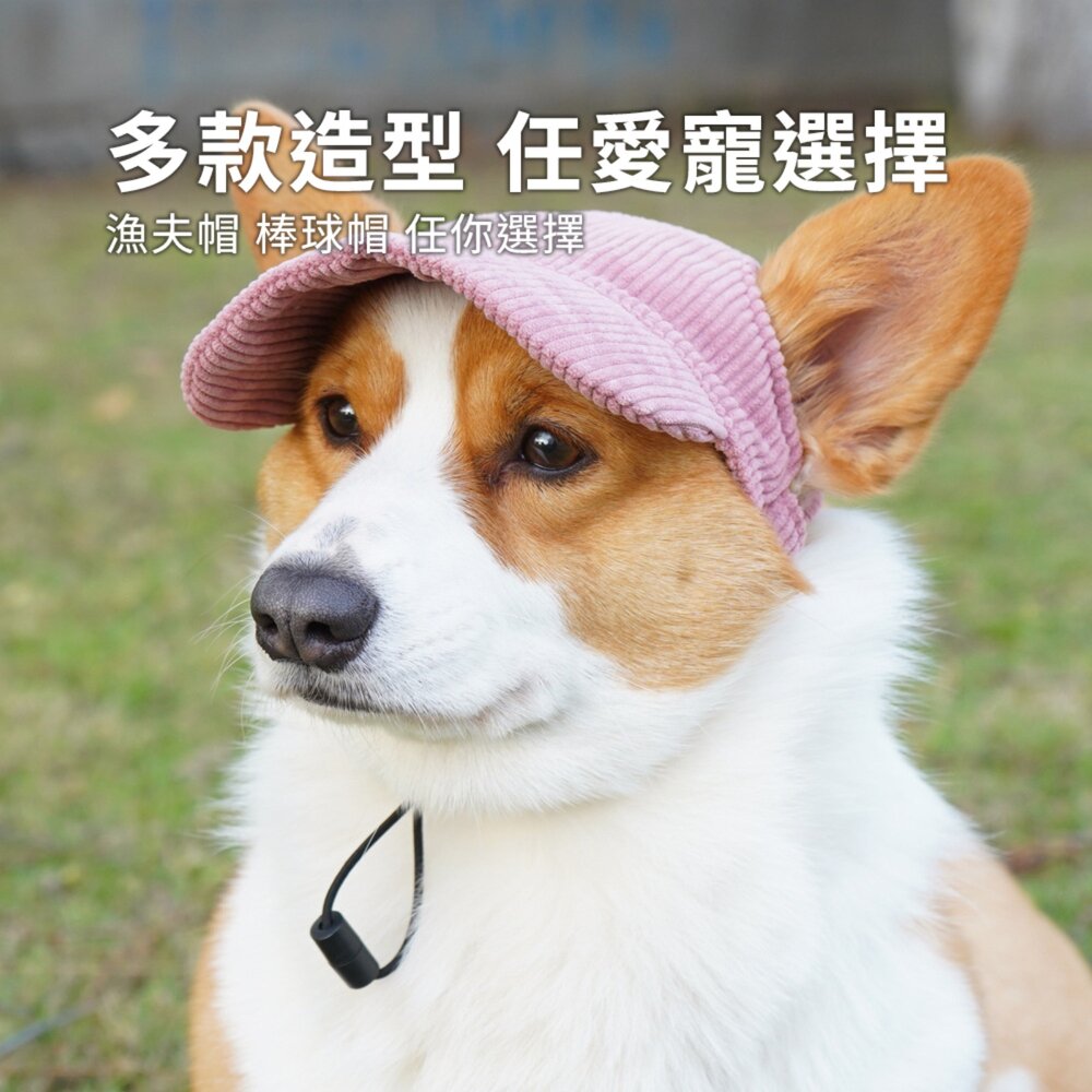 寵物帽 漁夫帽 戶外遮陽帽 寵物帽子 帽子 寵物遮陽帽 遮陽帽 燈芯絨面料毛掌櫃寵物店-圖片-3