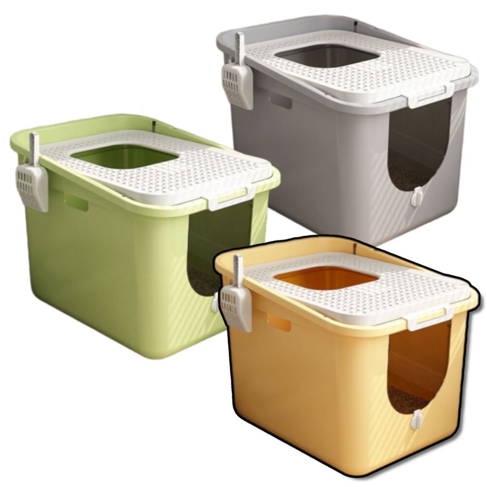 25550578049-台灣現貨 TY頂入桶式貓砂盆 超大貓砂盆 貓砂盆 封閉式貓砂盆 貓砂 一體式貓砂盆 貓咪廁所 貓砂桶 全封閉防外濺 貓便