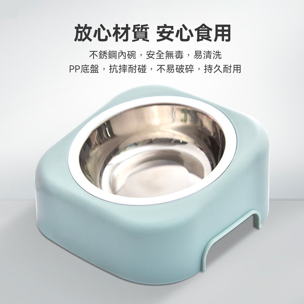 YK斜坡不銹鋼單碗 不銹鋼寵物碗 寵物碗 寵物盆 狗碗 貓碗 塑膠碗 寵物毛掌櫃寵物店-圖片-4