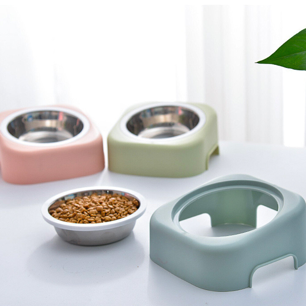 YK斜坡不銹鋼單碗 不銹鋼寵物碗 寵物碗 寵物盆 狗碗 貓碗 塑膠碗 寵物毛掌櫃寵物店-圖片-9