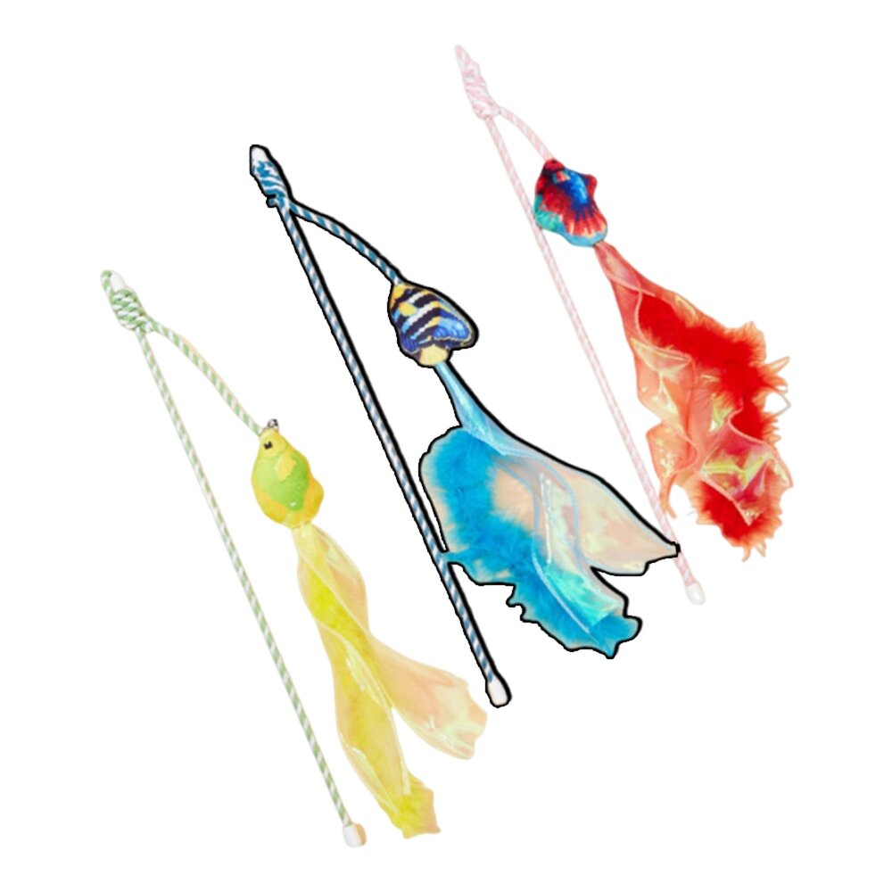 260101214412-Duodoo 像素彩帶魚逗貓棒 逗貓棒 棉繩織帶羽毛 逗貓棒 貓咪互動解悶 貓玩具 寵物用品毛掌櫃寵物店