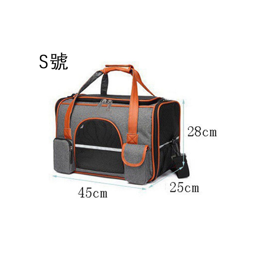 HBAG 便攜皮革反光外出籠 貓包 外出 便攜 小型 摺疊 寵物外出包 透氣 貓咪 外帶 出行 車載 手提寵物包毛掌櫃寵-圖片-5