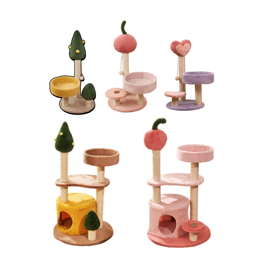 260111203245-兔絨毛貓爬架 貓爬架 貓架 貓窩 貓樹 一體貓爬架子 小型 貓咪用品 貓塔 貓抓柱 四季通用毛掌櫃寵物店