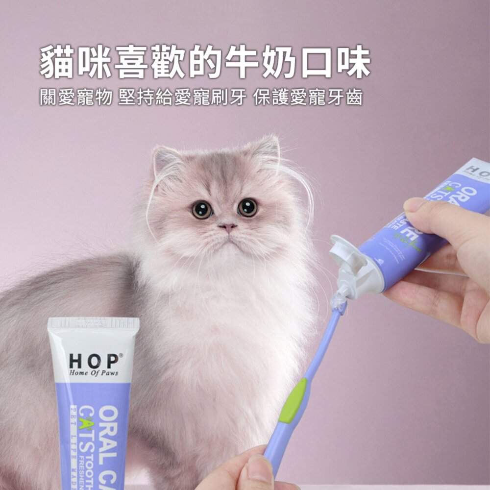 HOP 寵物牙膏 寵物牙膏 貓咪單支 口腔清潔 口氣清新 牛奶味 貓牙膏 寵物用品毛掌櫃寵物店-圖片-3
