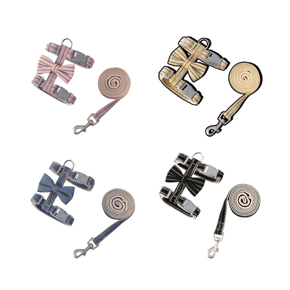 日式條紋蝴蝶結貓胸背帶寵物貓咪牽引繩胸背帶貓背心式套裝日式和風貓條紋領結貓繩毛掌櫃寵物店