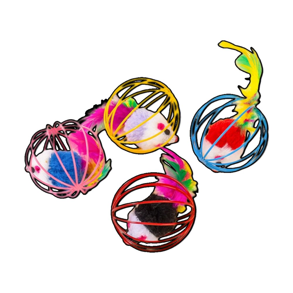  C2C 籠中鼠貓玩具 貓咪玩具 籠中鼠 逗貓自嗨玩具 互動貓咪寵物毛絨老鼠 籠中鼠