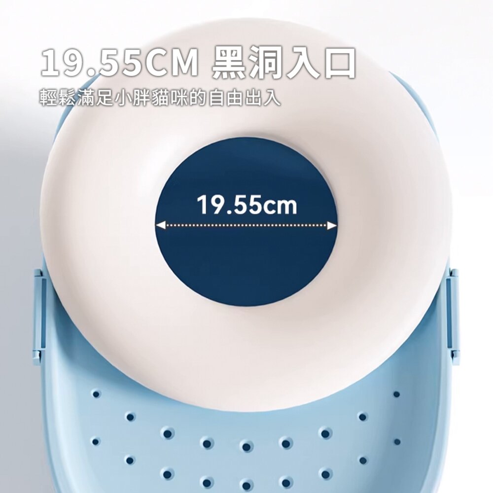 Keevii貝果 雙向封閉砂盆 貓砂盆 超大號 防外濺 貓廁所 巨型 封閉式 貓砂盆 特大號毛掌櫃寵物店-圖片-3