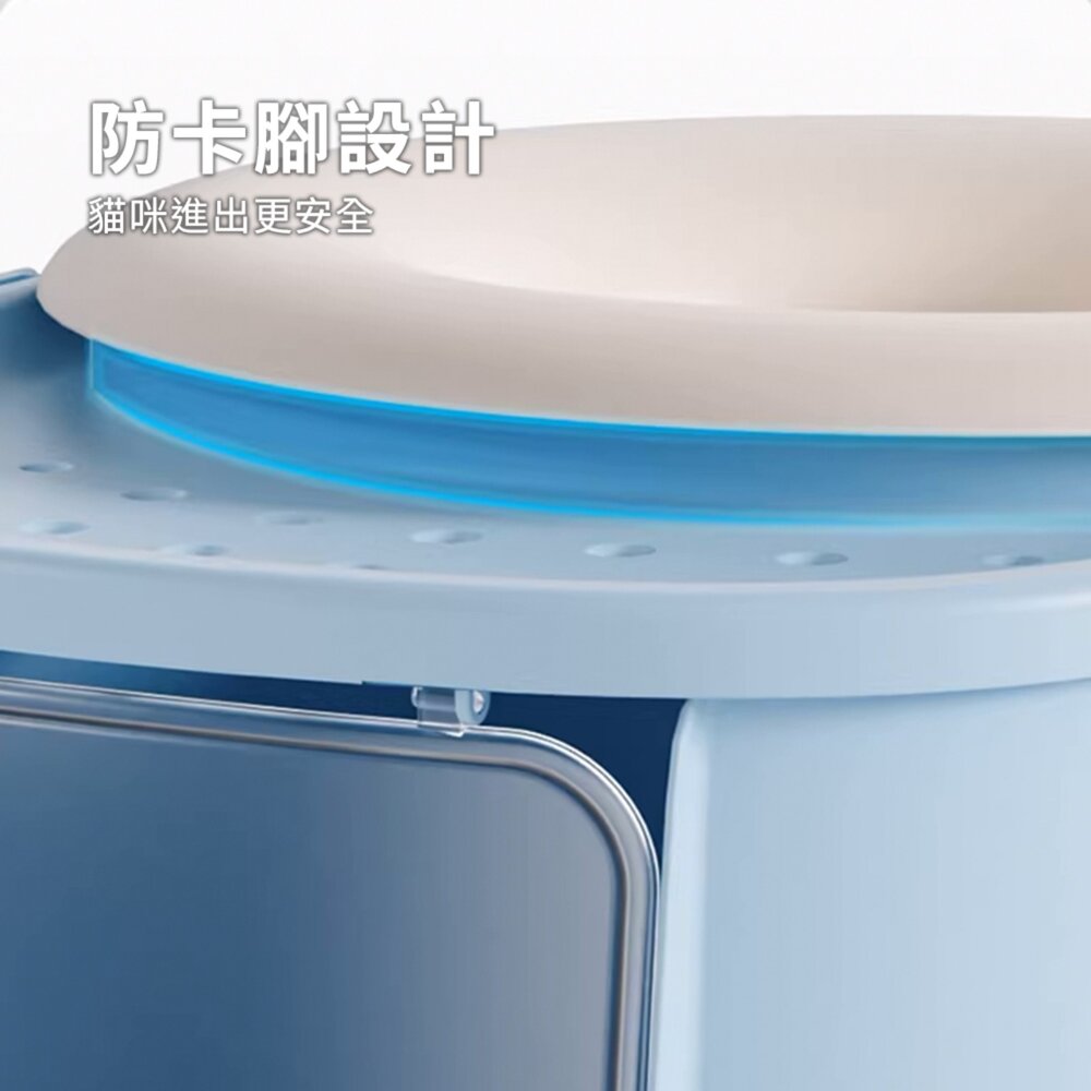 Keevii貝果 雙向封閉砂盆 貓砂盆 超大號 防外濺 貓廁所 巨型 封閉式 貓砂盆 特大號毛掌櫃寵物店-圖片-5