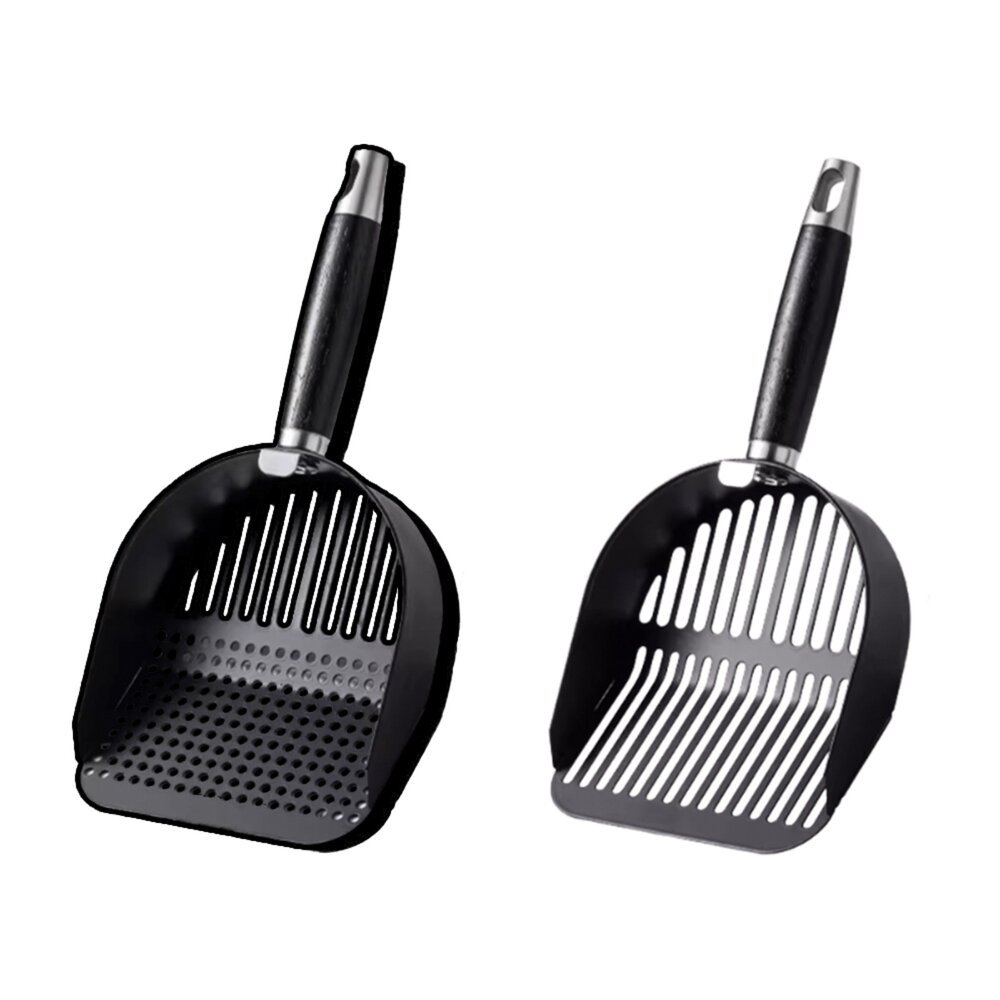  SCOOP 不鏽鋼貓砂鏟 全黑貓砂鏟 不鏽鋼貓屎鏟 豆腐礦砂專用鏟子 二合一大號細孔鏟屎神器