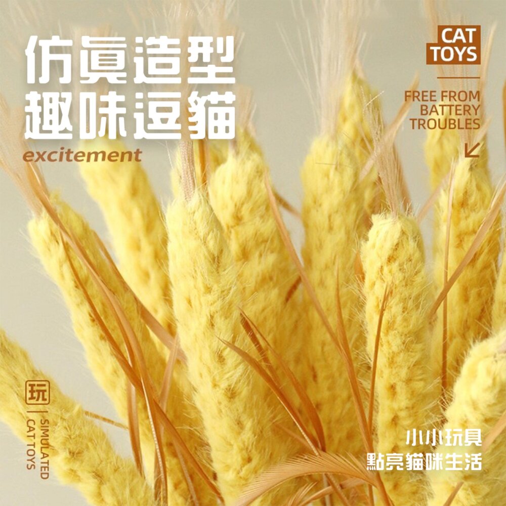 草本植物逗貓棒 貓玩具 逗貓神器 造型逗貓棒 互動貓玩具 植物造型逗貓棒毛掌櫃寵物店-圖片-2