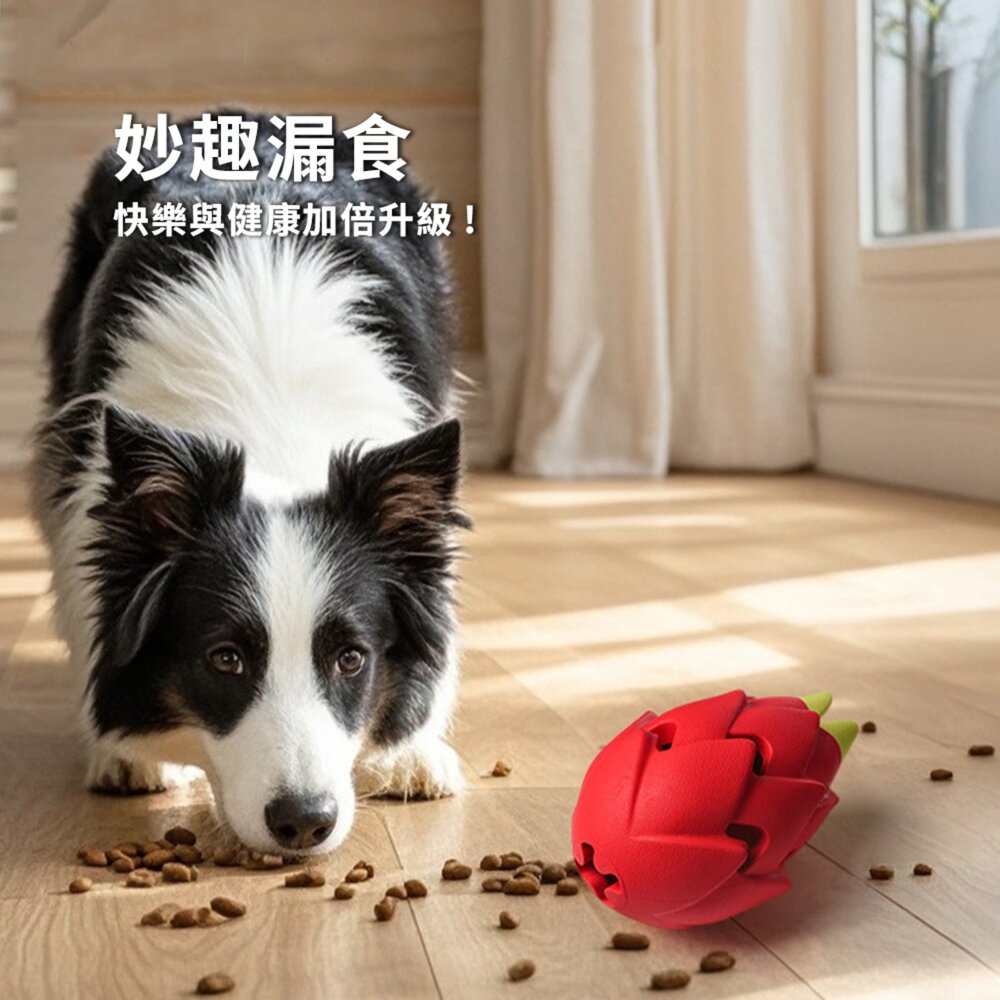 漏食藏食水果玩具 漏食藏食草莓玩具 互動磨牙潔齒 狗狗玩具 天然橡膠材質 寵物玩具毛掌櫃寵物店-圖片-2