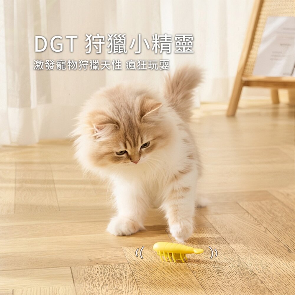 DGT狩獵小精靈 電動逗貓小蟲玩具 自動翻身 智能避障 互動寵物玩具 激發貓咪 狩獵天性 耐咬安全材質毛掌櫃寵物店-圖片-1