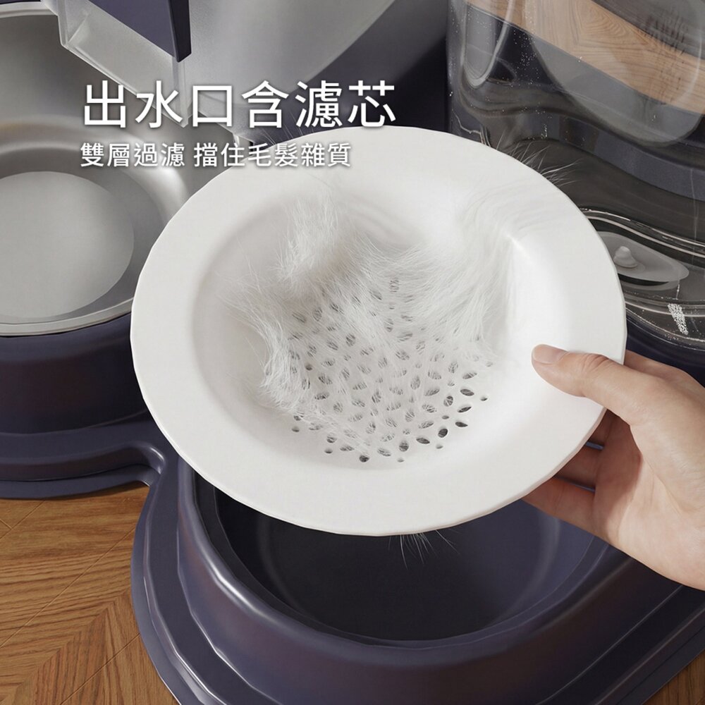 HIPI 吸盤抑菌飲餵水器 寵物自動餵食飲水器 食品級PP 抗菌材質 雙碗設計 糧水一體 1.2L虹吸續水桶 自助飲食毛-圖片-4