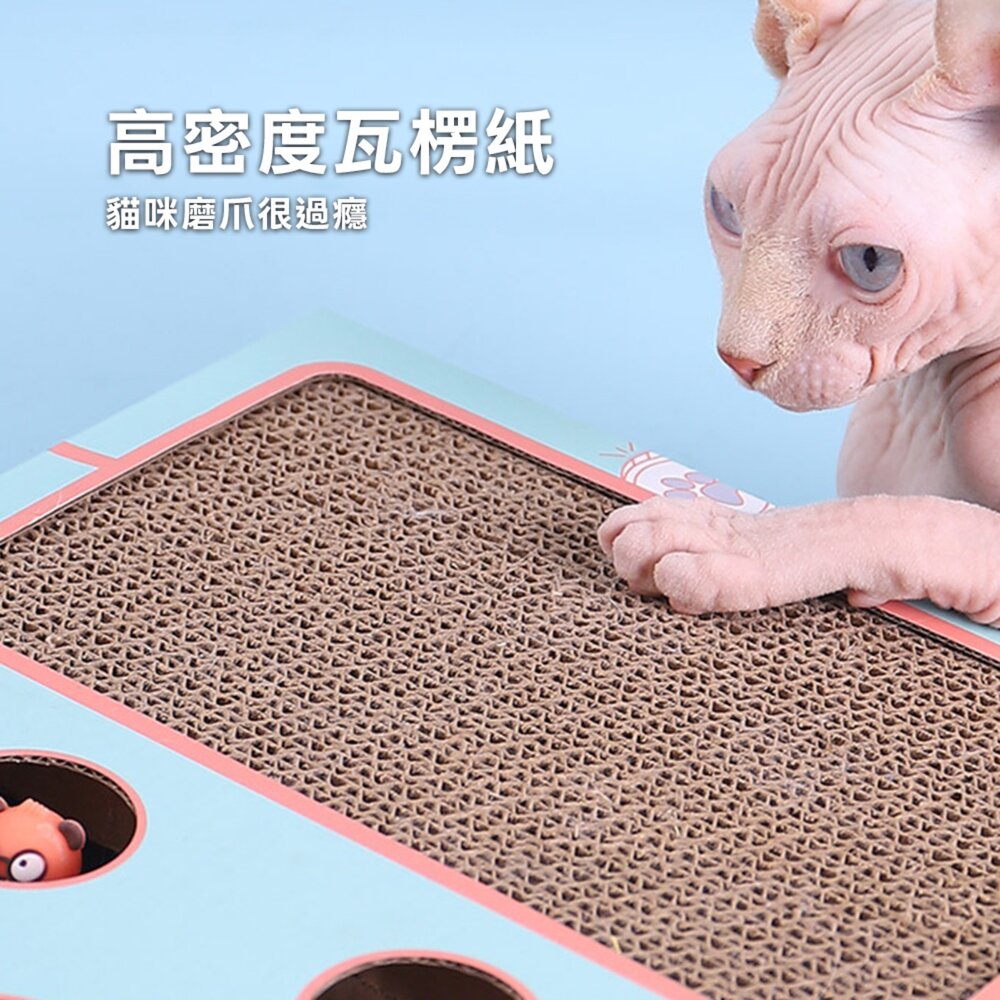 ZTC 貓咪打地鼠玩具 貓咪自嗨玩具 互動打地鼠 貓抓板 彈簧逗猫棒 磨爪 休息 耐磨抗抓毛掌櫃寵物店-圖片-5