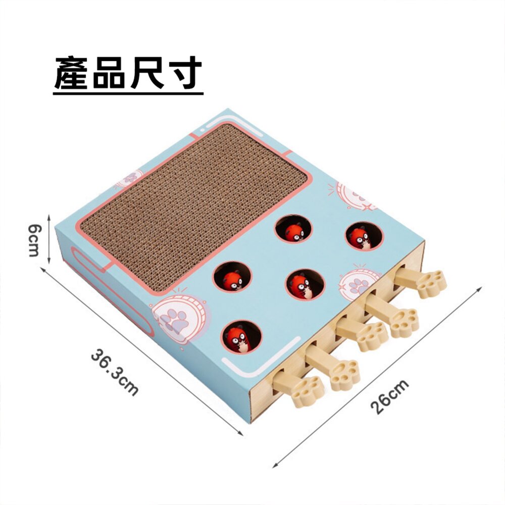 ZTC 貓咪打地鼠玩具 貓咪自嗨玩具 互動打地鼠 貓抓板 彈簧逗猫棒 磨爪 休息 耐磨抗抓毛掌櫃寵物店-圖片-6