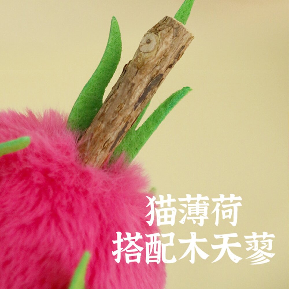 喜多魚 一隻水果貓玩具 仿真水果貓玩具 木天蓼咬咬棒 貓薄荷啃咬玩具 火龍果榴槤山竹貓包 磨牙潔齒玩具 貓咪紓壓玩具毛掌-圖片-3