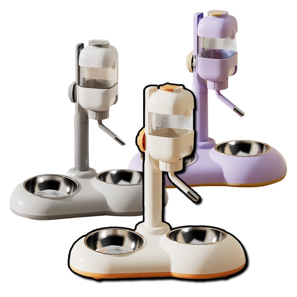 26608079142-GRAC 站立雙碗 立式寵物飲水器 雙碗 自動餵食器 寵物碗 狗碗 貓碗 飲水器 水碗 飼料碗毛掌櫃寵物店