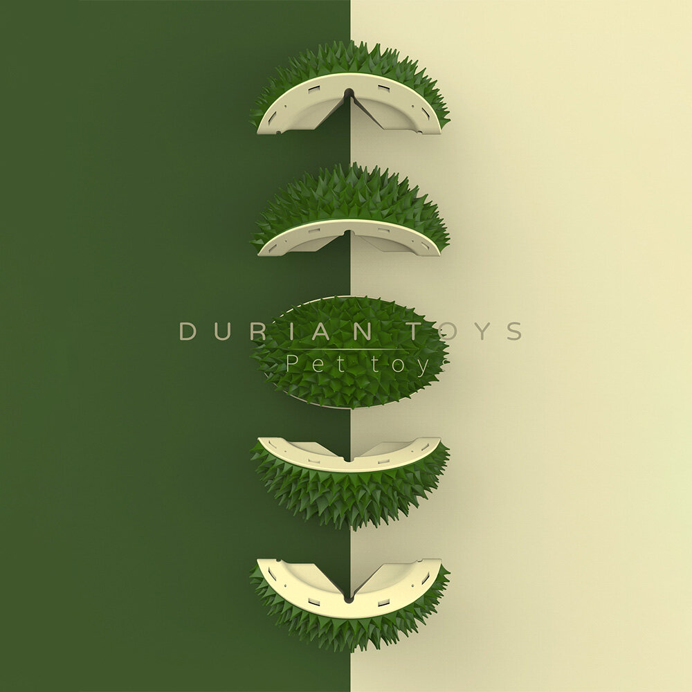 RU 牆角貓蹭癢玩具 榴槤造型玩具 多功能玩具 蹭癢梳 蹭癢器 寵物用具 蹭癢玩具 寵物玩具 清潔玩具毛掌櫃寵物店-圖片-7