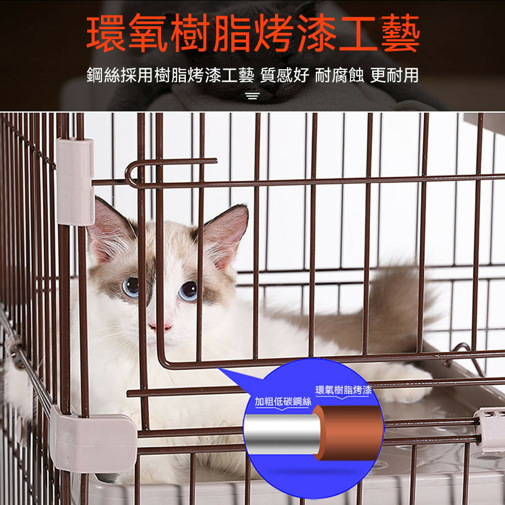 🔹台灣出貨🔹 多功能貓籠 貓籠 貓咪籠子 貓籠子 寵物籠 多功能籠子 三層貓籠 貓別墅 卡扣貓籠毛掌櫃寵物店-圖片-3
