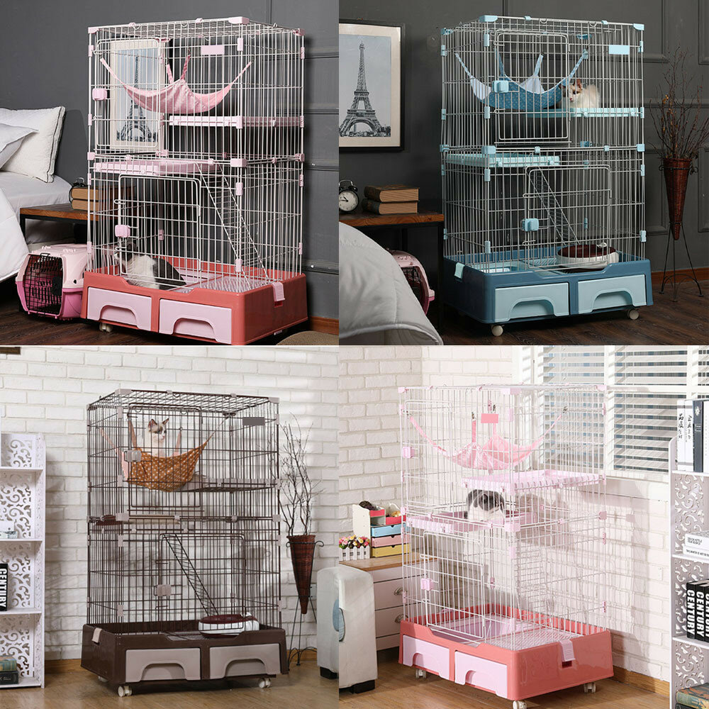 🔹台灣出貨🔹 多功能貓籠 貓籠 貓咪籠子 貓籠子 寵物籠 多功能籠子 三層貓籠 貓別墅 卡扣貓籠毛掌櫃寵物店-圖片-5
