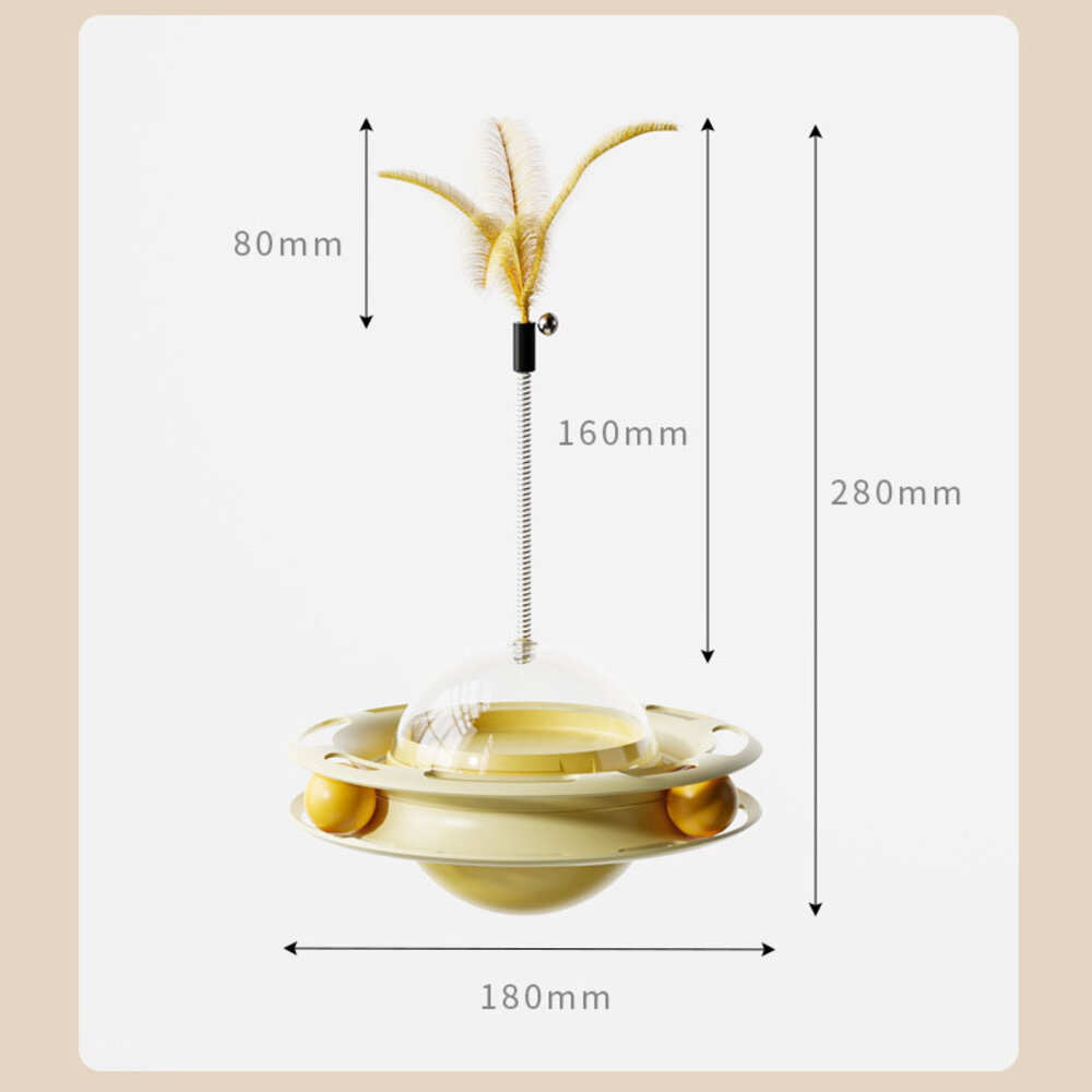 VXJC 貓咪漏食轉盤 漏食不倒翁貓轉盤 搖搖樂彈簧漏食轉盤 四合一貓玩具 逗貓玩具 儲食盒 寵物玩具毛掌櫃寵物店-圖片-7
