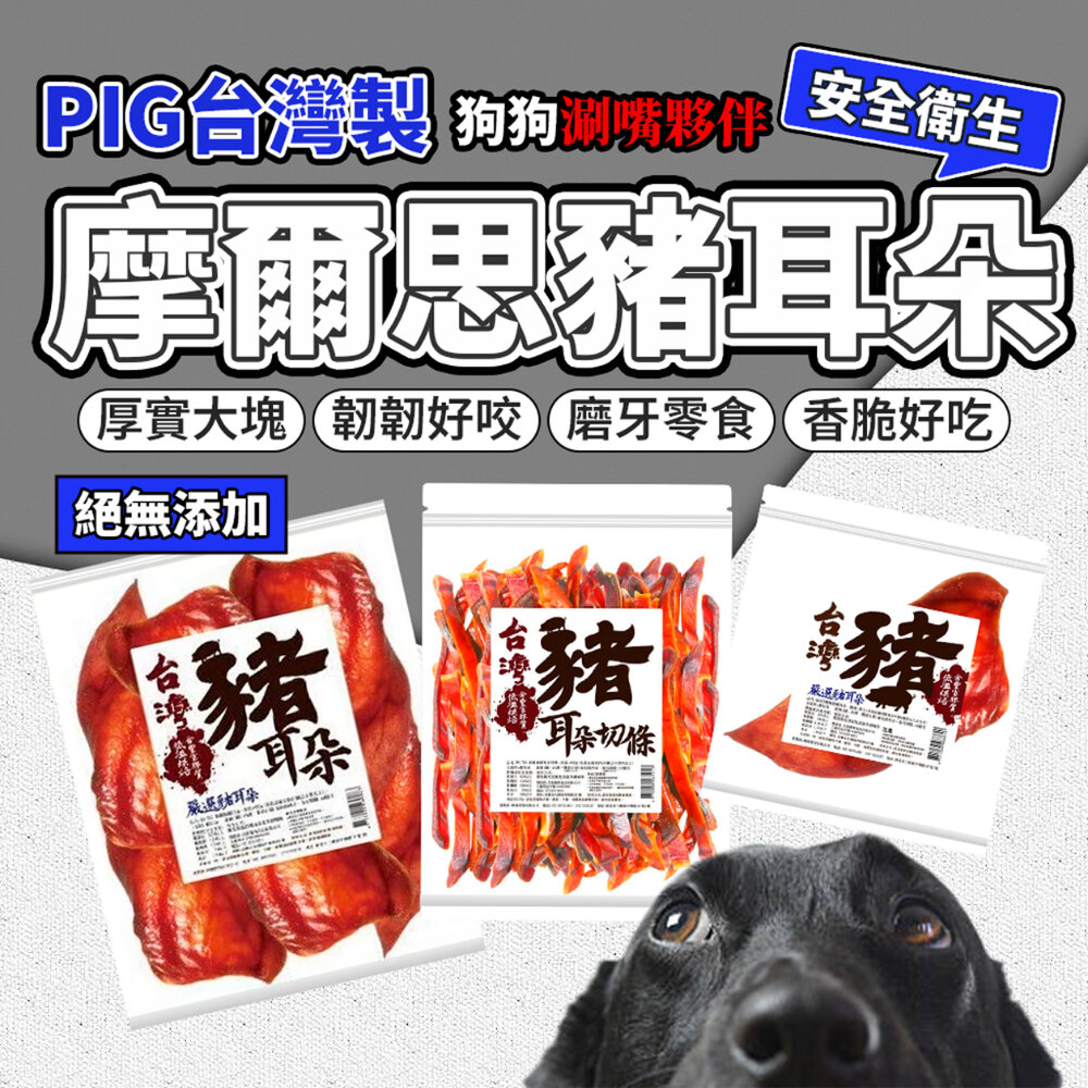 3756228803-超大包豬耳朵 摩爾思 整朵豬耳朵 豬耳朵絲 耐咬 耐啃 狗零食毛掌櫃寵物店