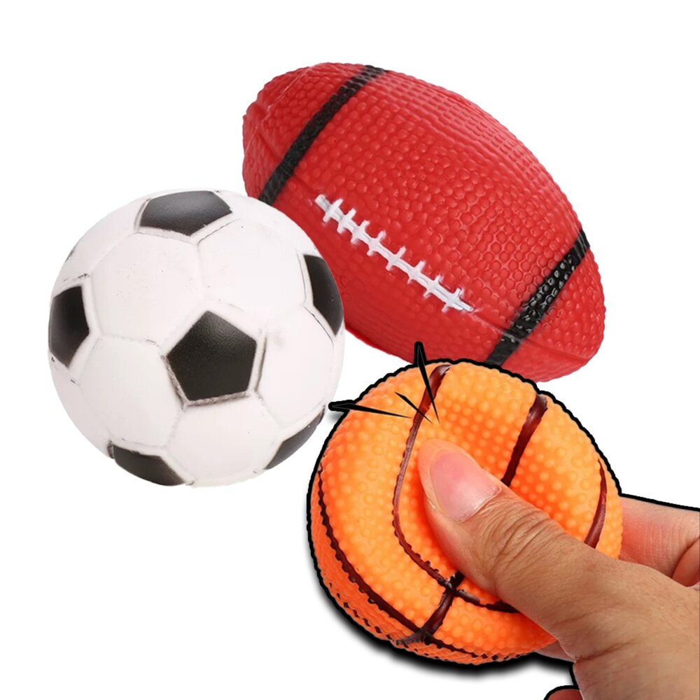 3768562470-寵物發聲玩具 搪膠玩具球 球 玩具 籃球 足球 棒球 啾啾發聲玩具球 狗玩具毛掌櫃寵物店