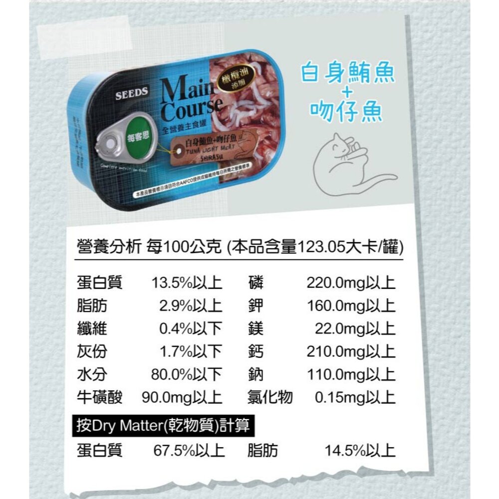 SEEDS 惜時 每客思貓罐 每客思 貓罐 115g 貓主食罐 貓罐頭毛掌櫃寵物店-圖片-6