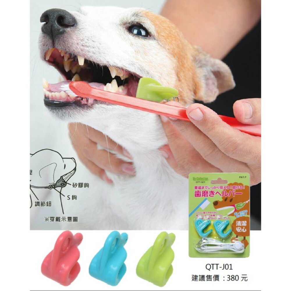 6345424835-QC毛萃-美容用品 潔牙小幫手 (粉，綠，藍)美容用品毛掌櫃寵物店