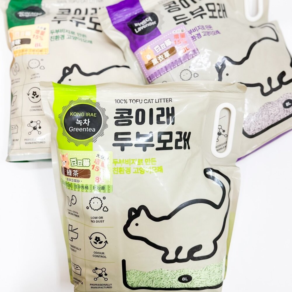 韓國貓砂 豆豆貓 環保豆腐貓砂 貓砂 豆腐砂 植物砂 沙子 砂子 貓砂毛掌櫃寵物店-圖片-1