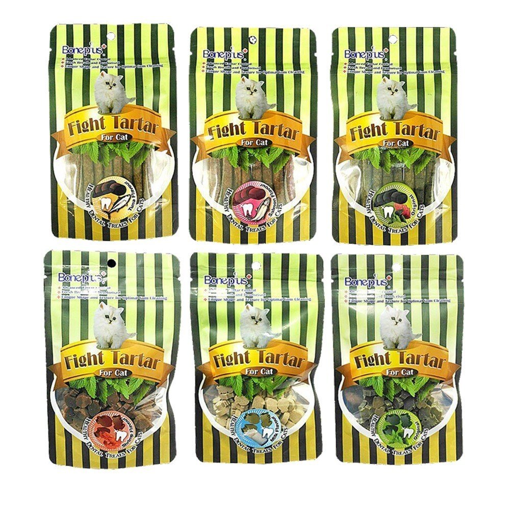 Boneplus 魔法村 貓潔牙骨 魚型潔牙條 薄荷葉 BP-311 BP-383 貓零食毛掌櫃寵物店-圖片-2