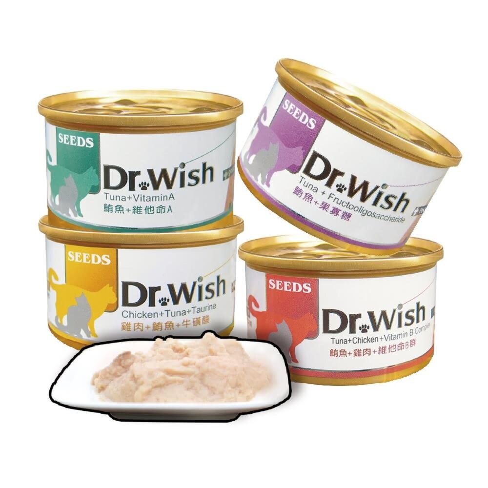 8303165125-SEEDS 惜時 Dr.Wish 愛貓調整配方營養食 泥狀機能罐 85g drwish 貓罐頭毛掌櫃寵物店