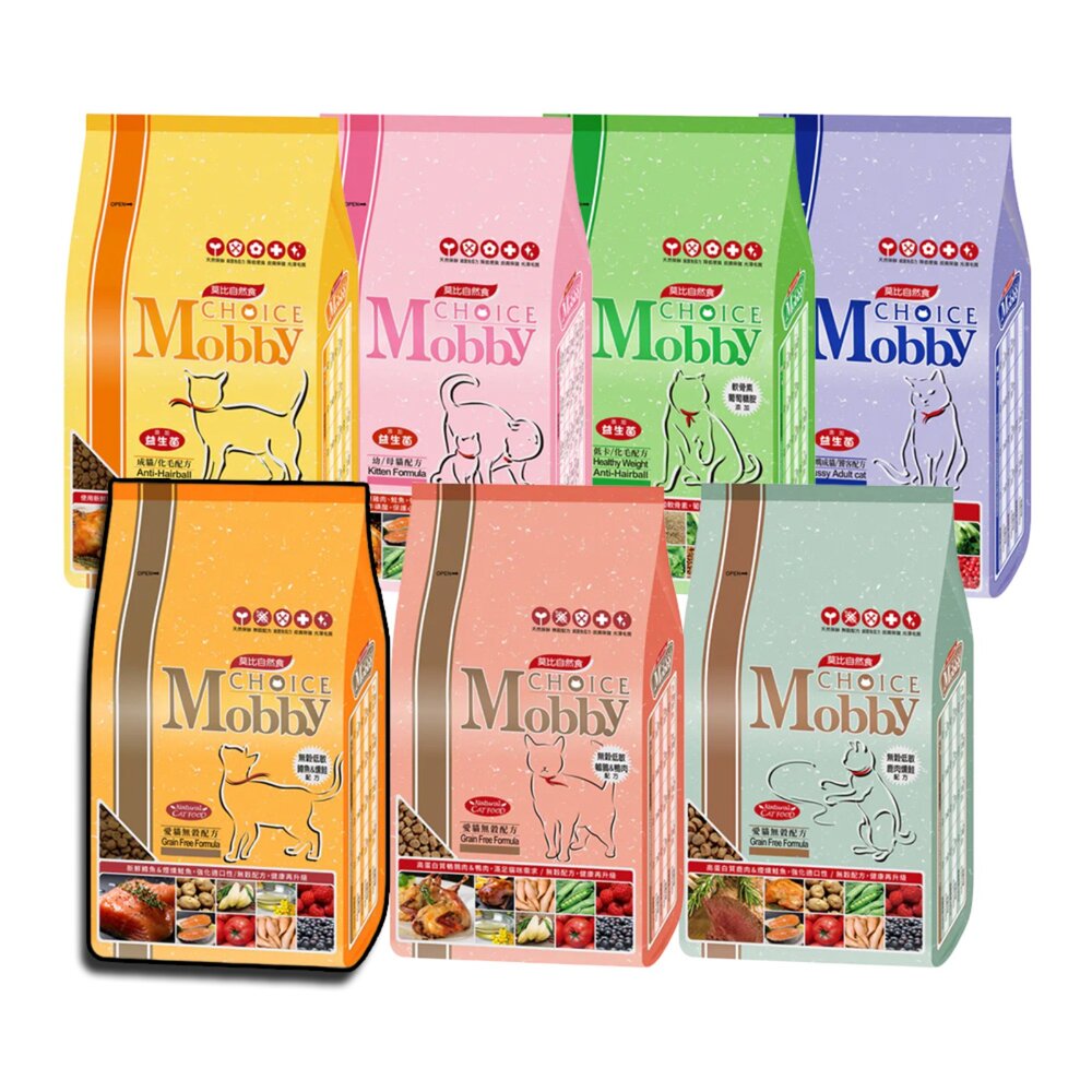 8702852299-莫比 莫比貓飼料 小包 無穀貓飼料 莫比挑嘴貓 化毛貓 幼母貓 低卡貓 高齡貓 貓飼料毛掌櫃寵物店