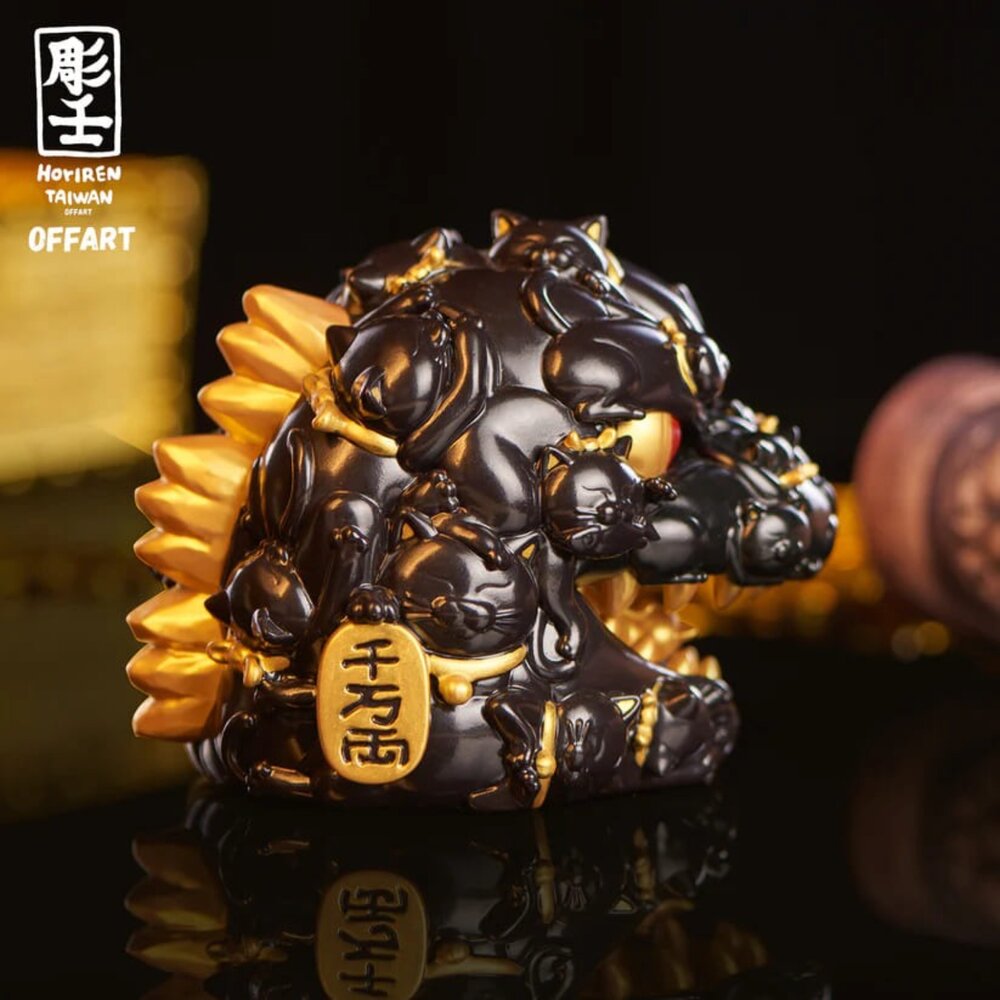 現貨 百貓紅蓮 招財頭雕 全新 正版 OFFART X 雕壬 PVC 公仔-圖片-1