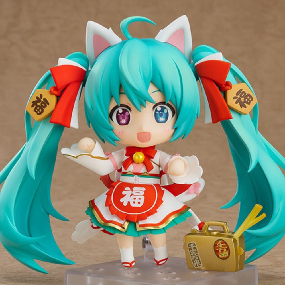 4571697181755-預購 10月 黏土人 招財初音 初音未來 正版 GSC 1777 可動 PVC 公仔