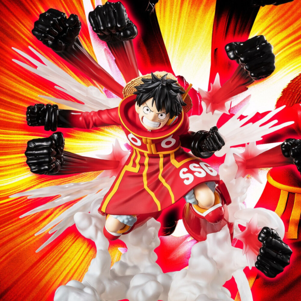 4573102675040-現貨 Figuarts ZERO 魯夫 伸縮自如的橡膠鷹槍亂打 航海王 全新正版 BANDAI 超激戰 海賊 公仔