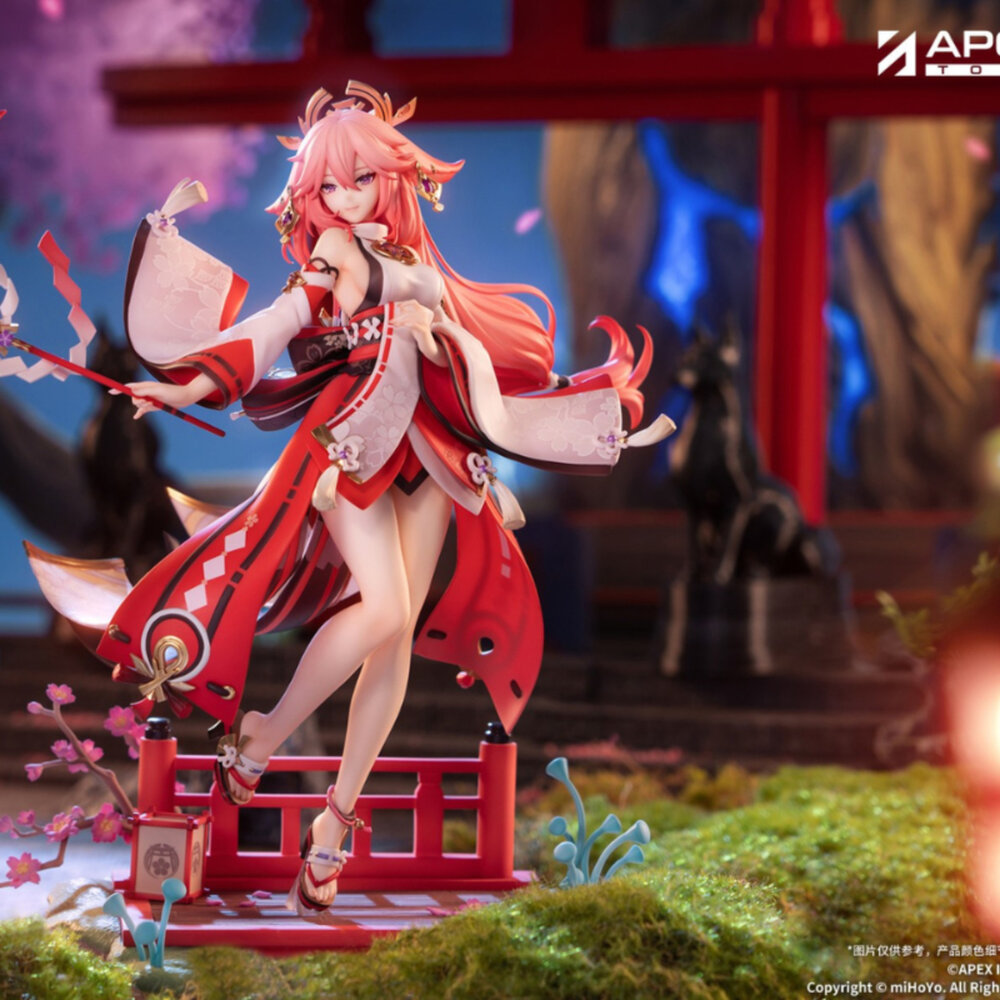 6971995422266-預購 26年4月 八重神子 原神 正版 APEX-TOYS 1/7 PVC 浮世笑百姿 公仔