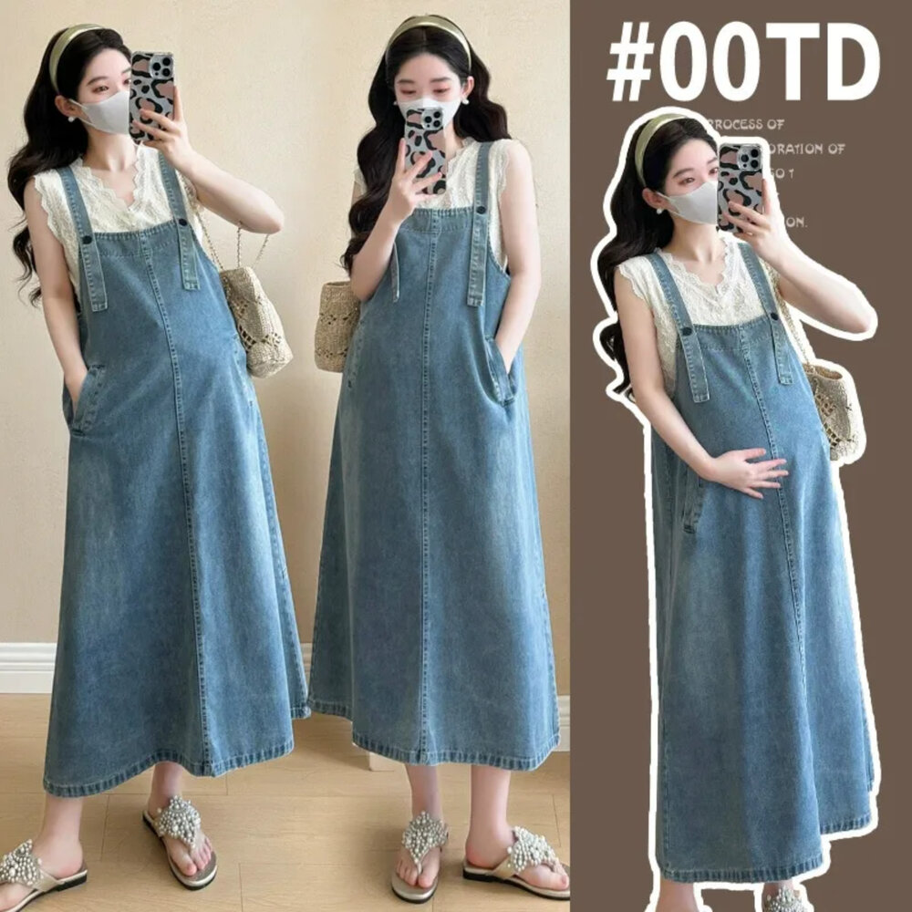  【D5980】春夏 吊帶 背帶裙 牛仔裙 A字 牛仔 吊帶裙 背心裙 洋裝 孕婦裝 不含上衣