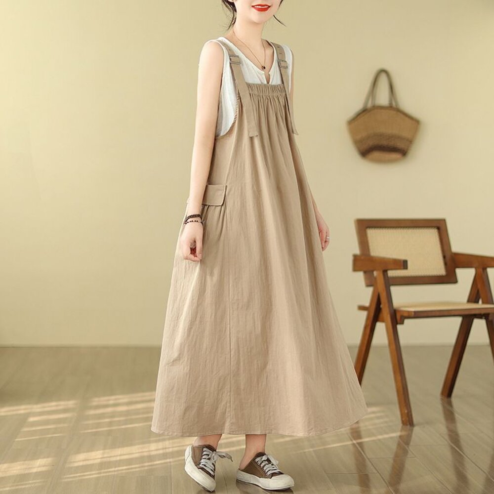 【D9505】 夏日 背心長裙 無袖 親膚 吊帶裙 孕婦裝 背心裙 背心洋裝 長裙 不含上衣 封面照片