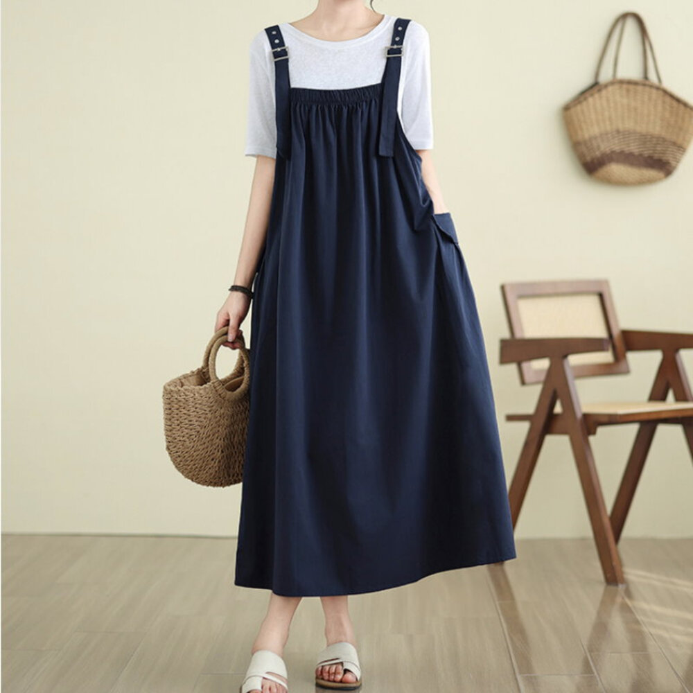 【D9506】 夏日 背心長裙 無袖 親膚 吊帶裙 孕婦裝 背心裙 背心洋裝 長裙 不含上衣 封面照片