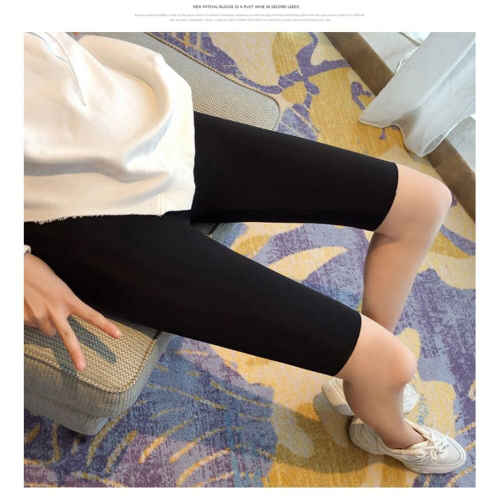 【L2975】 夏日 孕婦 五分 內搭褲 超顯瘦 鯊魚皮 芭比褲 鯊魚 皮褲 孕婦 高腰 托腹褲 瑜珈褲-圖片-3