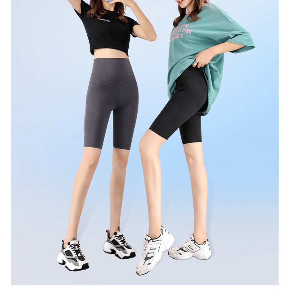 【L2975】 夏日 孕婦 五分 內搭褲 超顯瘦 鯊魚皮 芭比褲 鯊魚 皮褲 孕婦 高腰 托腹褲 瑜珈褲-圖片-7