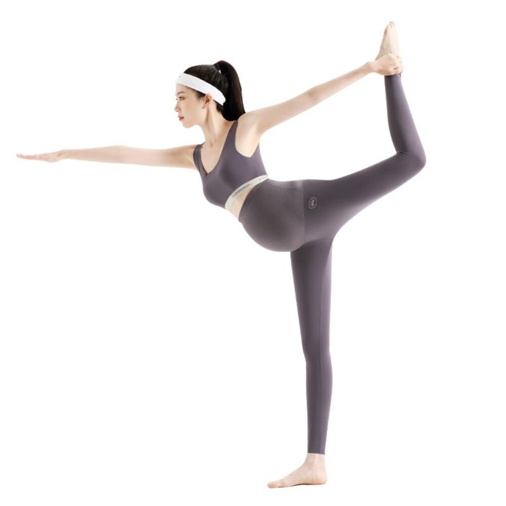 【L6011】春秋 孕婦托腹瑜伽鯊魚褲 薄款 雲感 瑜伽褲 超彈力 孕婦打底褲 芭比褲 長褲-圖片-2