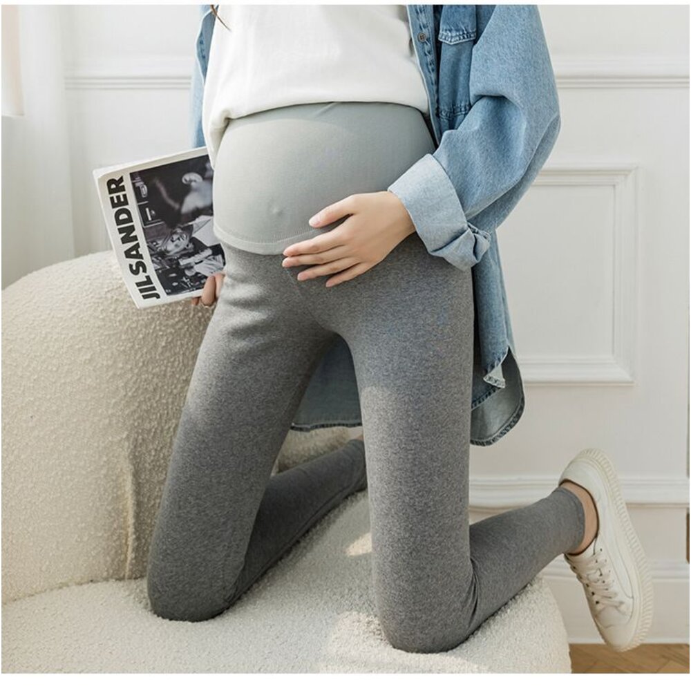 【L8286】 春秋 實拍 韓系 高腰 秋冬托腹褲 無痕 蜂窩 親膚  托腹 孕婦 內搭褲-圖片-2