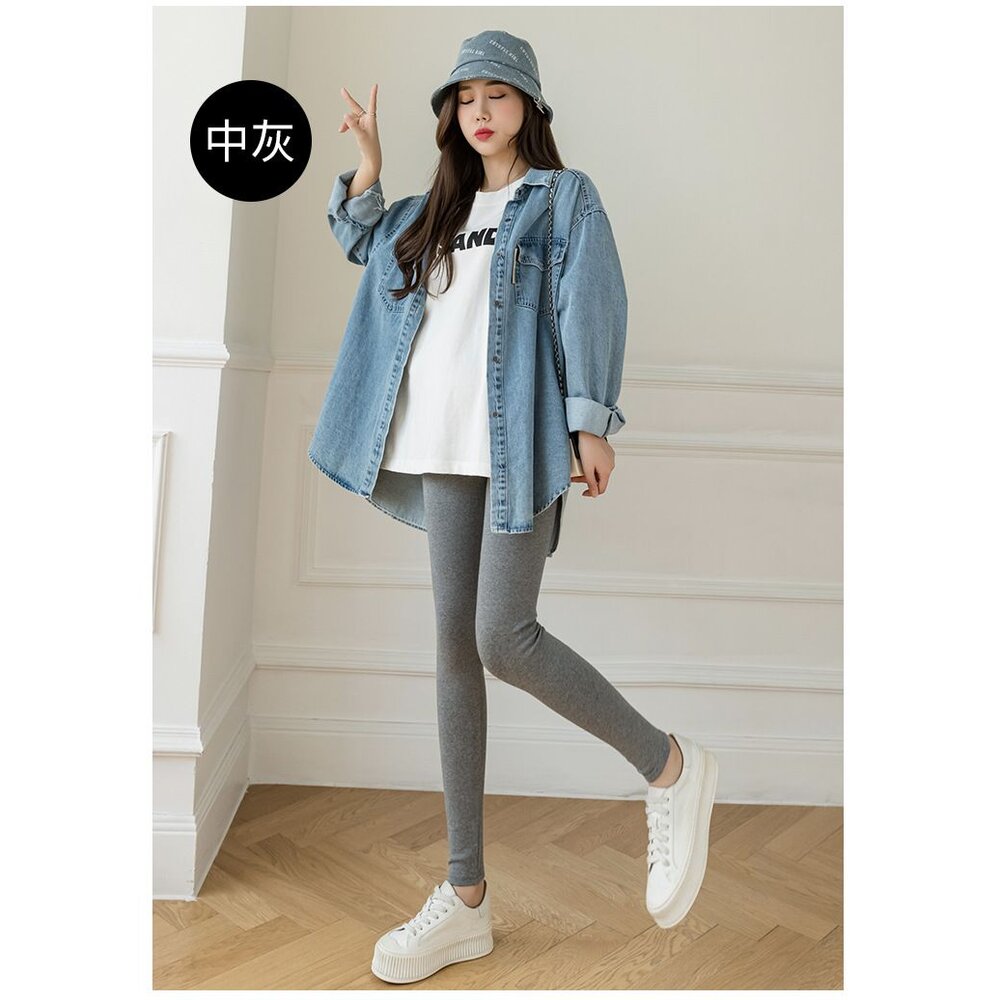 【L8286】 春秋 實拍 韓系 高腰 秋冬托腹褲 無痕 蜂窩 親膚  托腹 孕婦 內搭褲-圖片-7