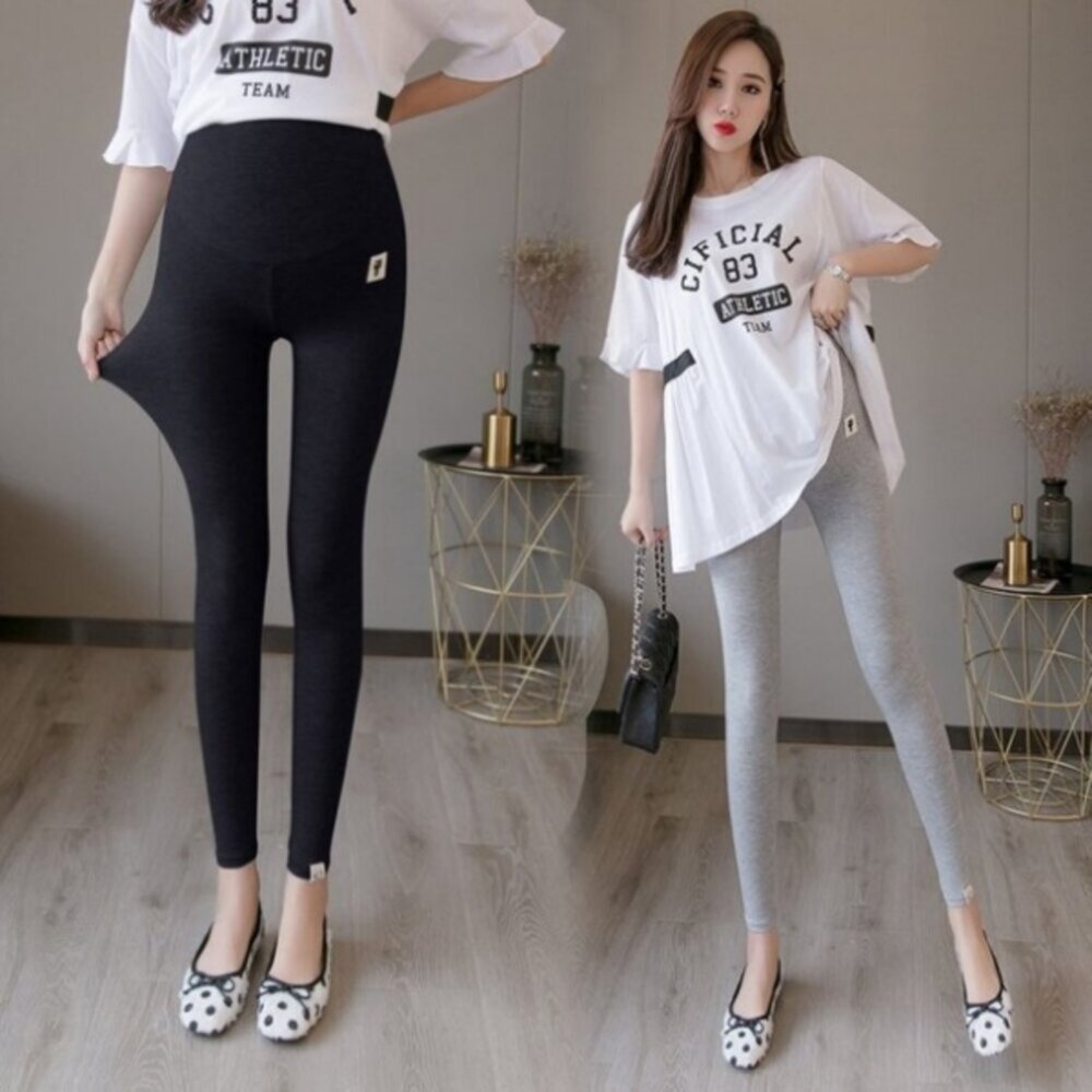 【L9017x2】二件組 春夏 高腰內搭褲 輕柔 超舒適 親膚 莫代爾 孕婦 內搭褲 高腰 托腹褲 孕婦裝-圖片-3