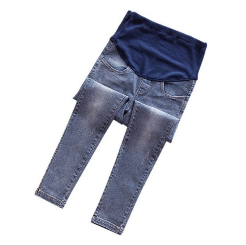 【P1155】 秋冬 托腹牛仔褲 韓系 孕婦 牛仔褲 孕婦裝 孕婦托腹褲 孕婦牛仔長褲-圖片-8